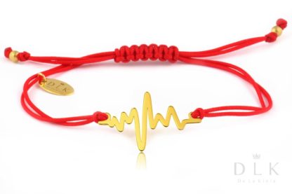 Armband "Rote Schnur mit goldener Rettungsleine"