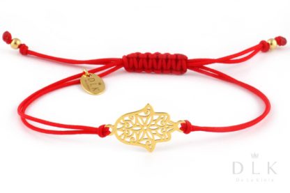 Armband "Chamsa Rote Schnur mit goldener Fatima-Hand"