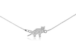 Armband mit Europäische Katze aus Silber an Kette