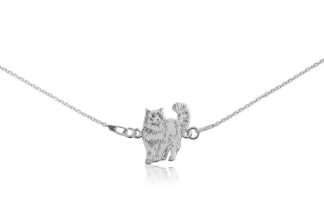 Armband mit Ragdoll Katze aus Silber an Kette