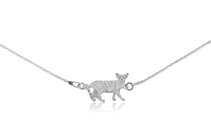 Halskette mit Orientalische Katze aus Silber an einer Kette