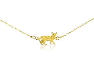 Halskette mit Orientalische Katze aus vergoldetem Silber an einer Kette