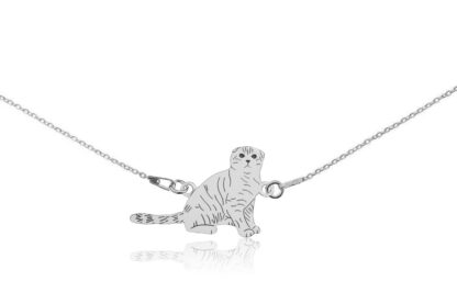 Armband mit Schottische Katze aus Silber an Kette