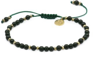 Armband aus Nil-Smaragd mit Hämatit an grüner Schnur