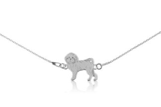 Halskette mit Malteser Hund aus Silber an einer Kette