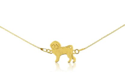 Halskette mit Malteser Hund aus vergoldetem Silber an einer Kette