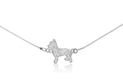 Halskette mit Yorkie Hund aus Silber an einer Kette
